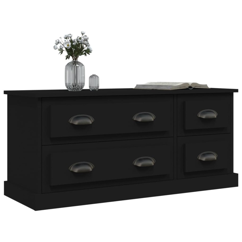 Mueble para TV madera contrachapada negro 100x35,5x45