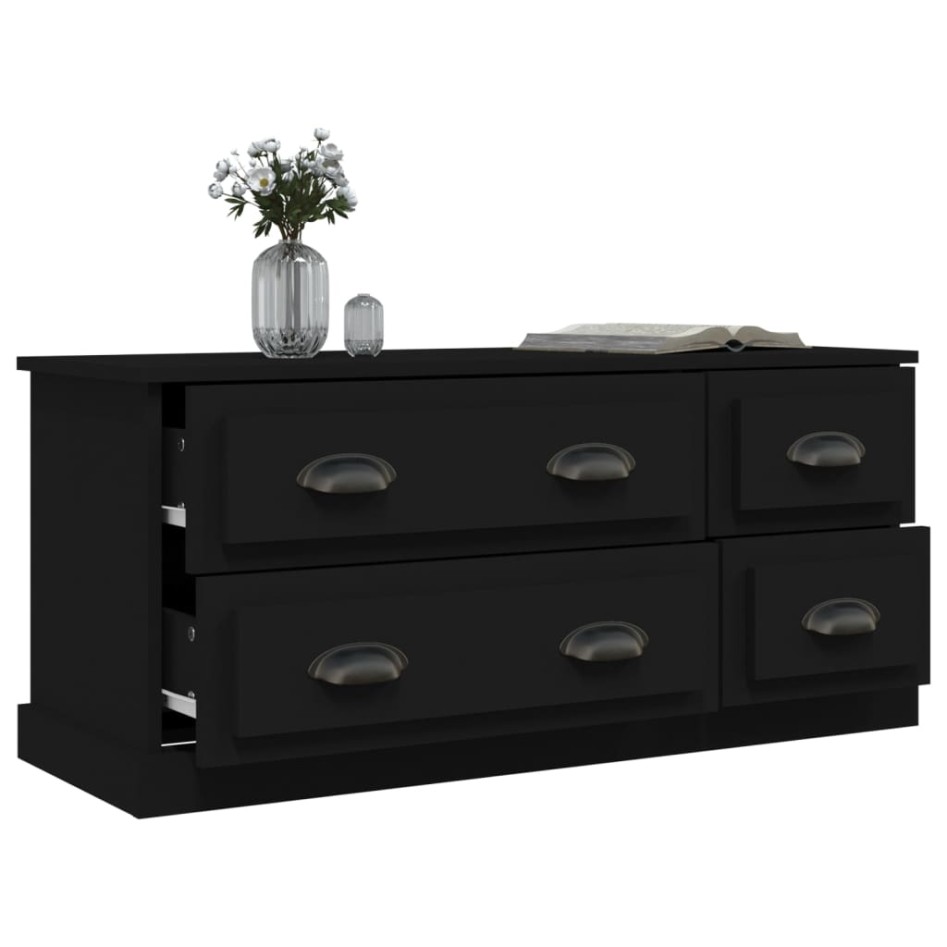 Mueble para TV madera contrachapada negro 100x35,5x45
