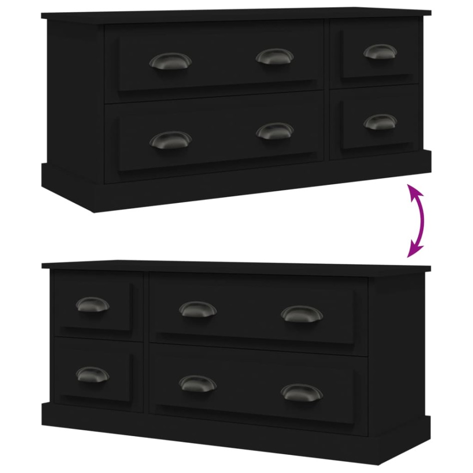 Mueble para TV madera contrachapada negro 100x35,5x45