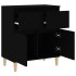 Aparador de madera contrachapada negro 60x35x70
