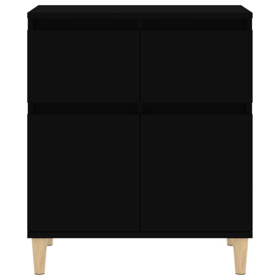 Aparador de madera contrachapada negro 60x35x70