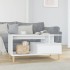 Mesa de centro madera contrachapada blanco brillo 90x49x45