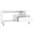Mesa de centro madera contrachapada blanco brillo 90x49x45