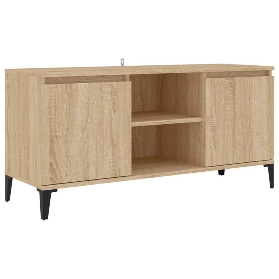 Mueble de TV con patas metal color roble Sonoma 103,5x35x50
