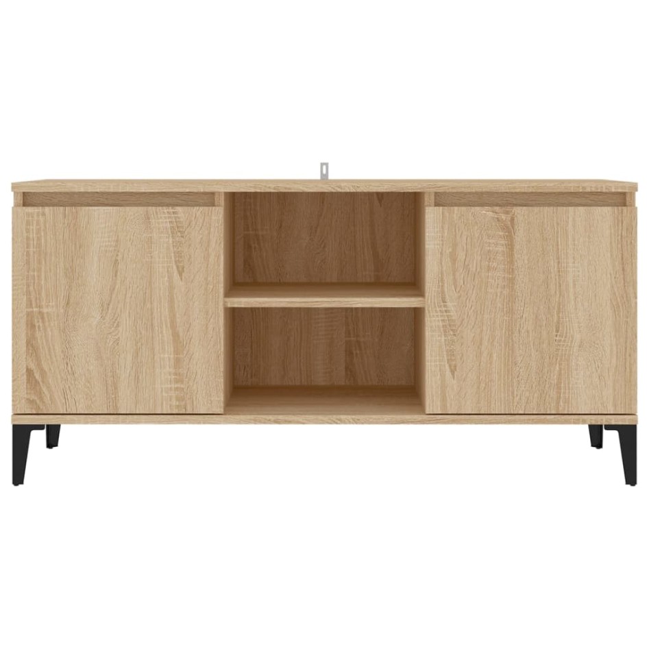 Mueble de TV con patas metal color roble Sonoma 103,5x35x50