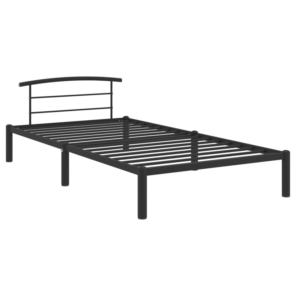 Estructura de cama sin colchón metal negro 100x200