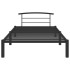 Estructura de cama sin colchón metal negro 100x200
