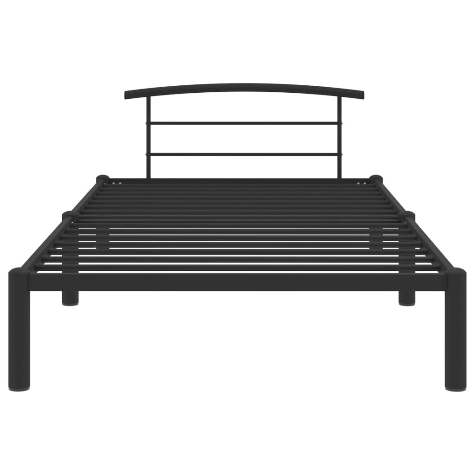 Estructura de cama sin colchón metal negro 100x200