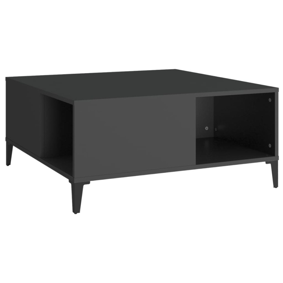 Mesa de centro madera contrachapada negro 80x80x36,5