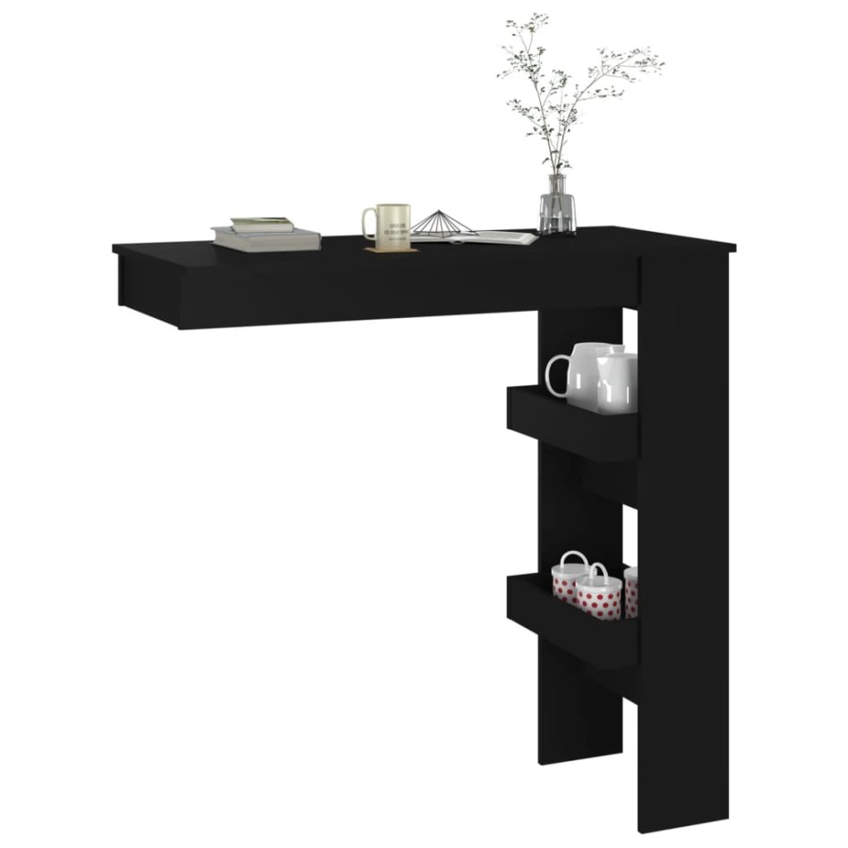 Mesa de bar de pared madera contrachapada negro