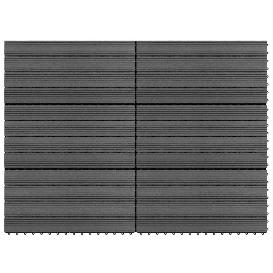 Baldosas 6 unidades WPC gris 1m² 60x30