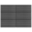Baldosas 6 unidades WPC gris 1m² 60x30 cm