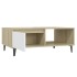 Mesa de centro madera contrachapada blanco y roble 90x60x35