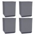 Jardineras 4 uds polipropileno azul gris 30x30x37