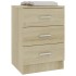 Mesita de noche de aglomerado color roble Sonoma 38x35x56