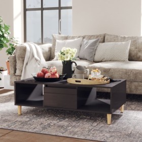 Mesa de centro madera contrachapada gris brillo 103,5x60x35