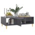 Mesa de centro madera contrachapada gris brillo 103,5x60x35