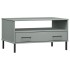 Mesa de centro patas metal OSLO madera maciza gris 85x50x45