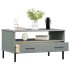 Mesa de centro patas metal OSLO madera maciza gris 85x50x45