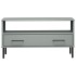 Mesa de centro patas metal OSLO madera maciza gris 85x50x45