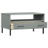 Mesa de centro patas metal OSLO madera maciza gris 85x50x45