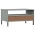 Mesa de centro patas metal OSLO madera maciza gris 85x50x45