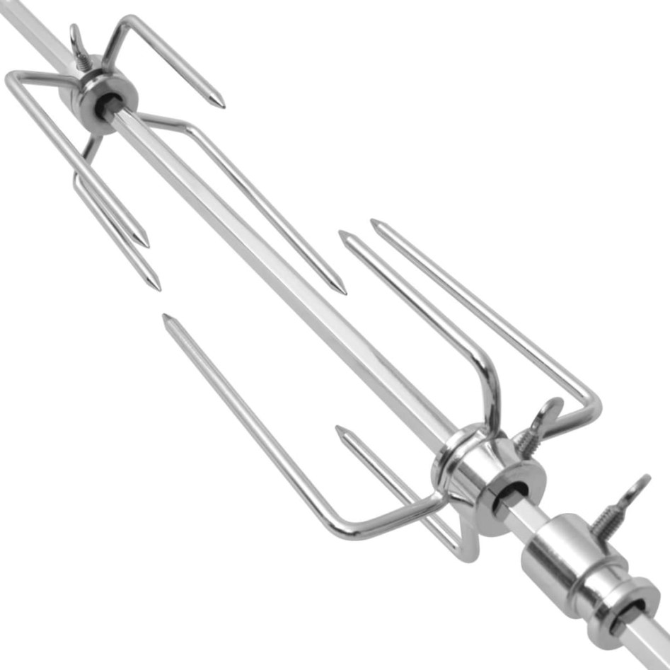 Espetón para asados y barbacoa con motor acero 1000