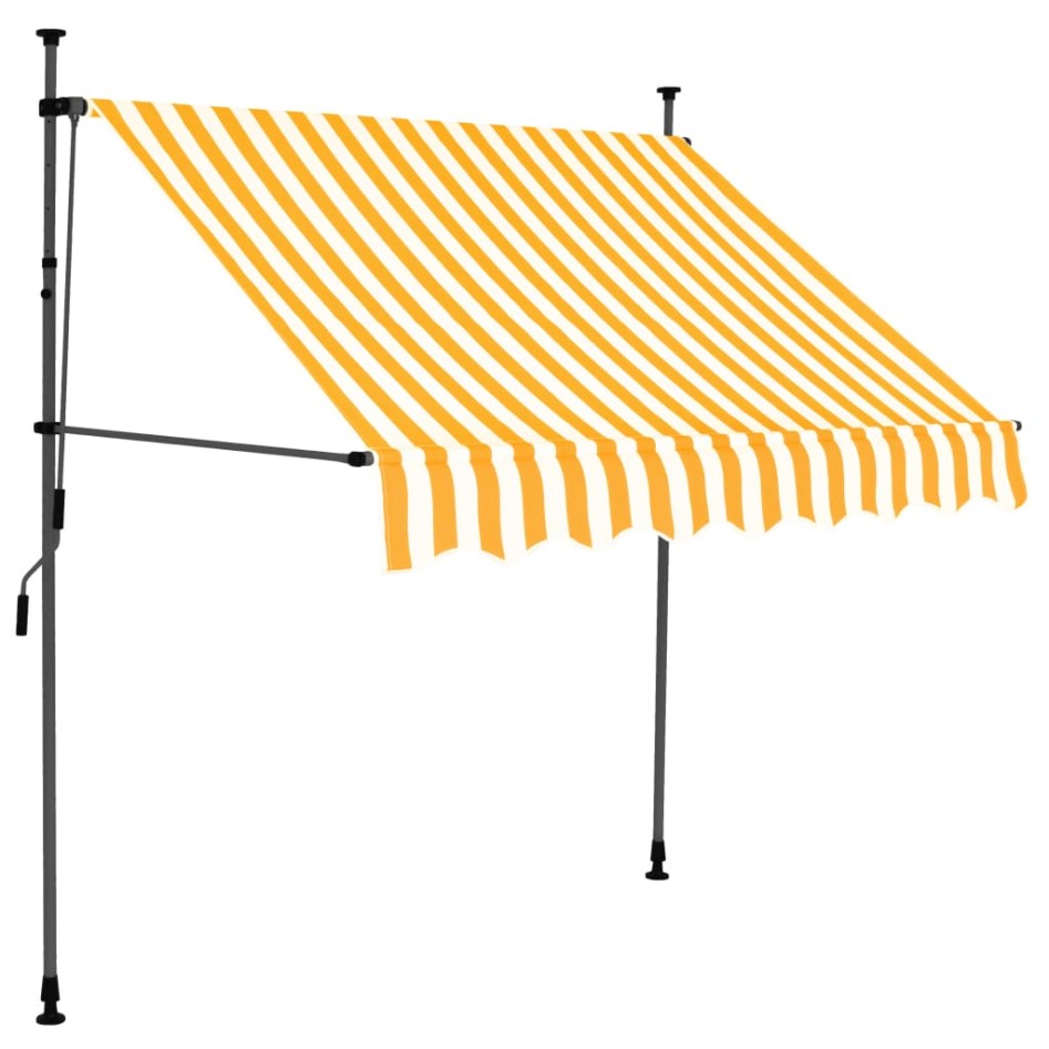 Toldo manual retráctil con LED blanco y naranja 200