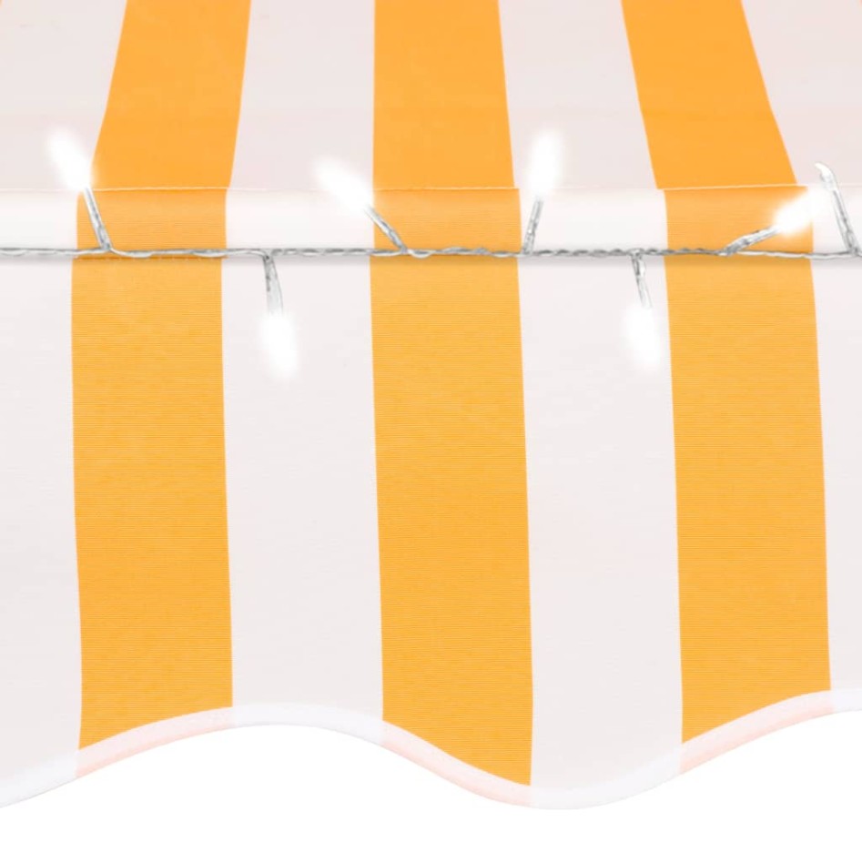Toldo manual retráctil con LED blanco y naranja 200