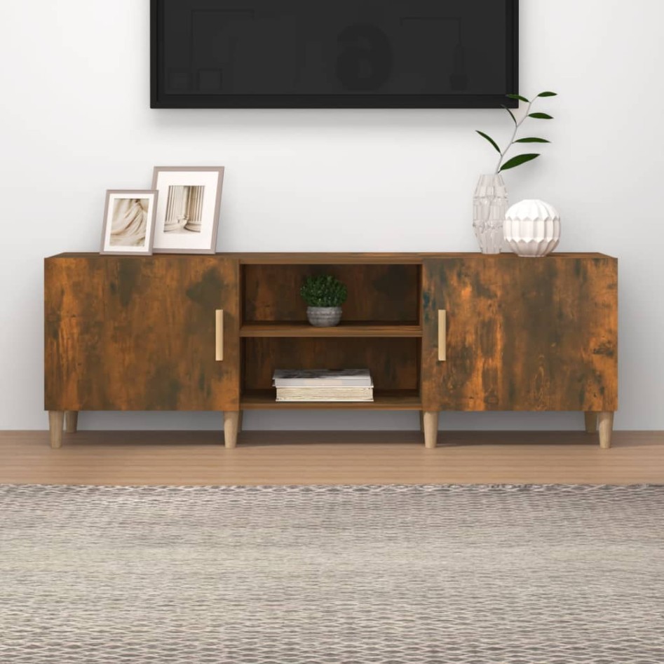 Mueble de TV madera contrachapada roble ahumado 150x30x30