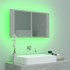 Armario espejo baño luz LED acrílico gris hormigón 80x12x45