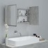 Armario espejo baño luz LED acrílico gris hormigón 80x12x45