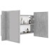 Armario espejo baño luz LED acrílico gris hormigón 80x12x45