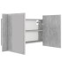 Armario espejo baño luz LED acrílico gris hormigón 80x12x45