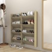Zapateros de pared 4 uds contrachapada roble Sonoma 60x18x60 cm