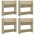 Zapateros de pared 4 uds contrachapada roble Sonoma 60x18x60