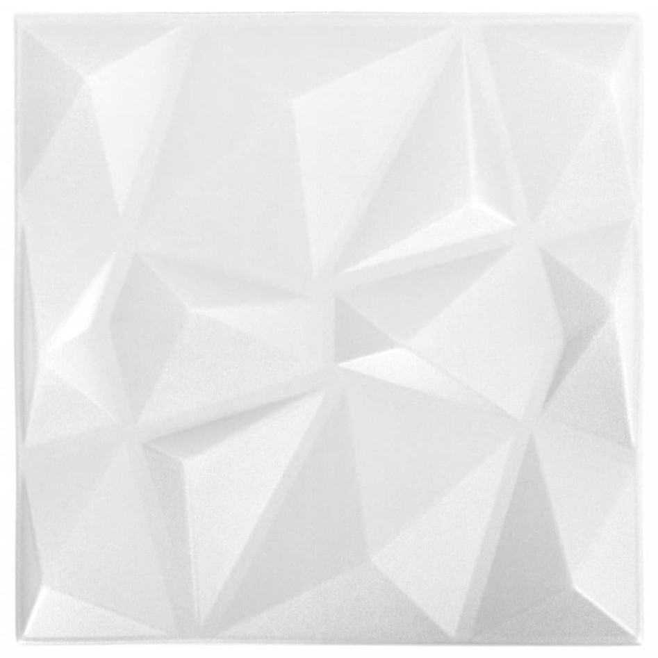 Paneles de pared 3D 24 unidades 50x50 cm blanco diamante 6