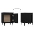 Mesitas de noche con patas de metal negro 40x30x50