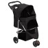 Cochecito para perros plegable tela oxford negro 80x46x98