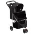 Cochecito para perros plegable tela oxford negro 80x46x98