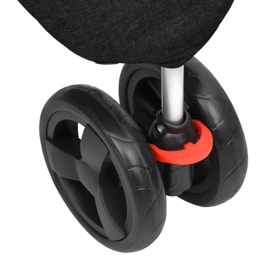 Cochecito para perros plegable tela oxford negro 80x46x98