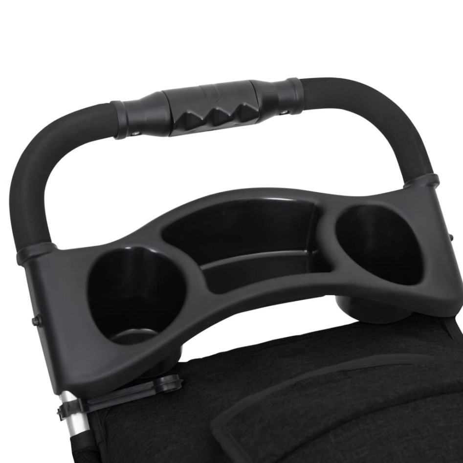 Cochecito para perros plegable tela oxford negro 80x46x98