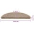 Alfombrilla autoadhesiva escalera sisal 15 uds beige 56x17x3