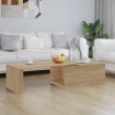 Mesa de centro madera contrachapada color roble 150x50x35 cm