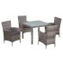 Set de comedor de jardín 5 pzas y cojines ratán sintético