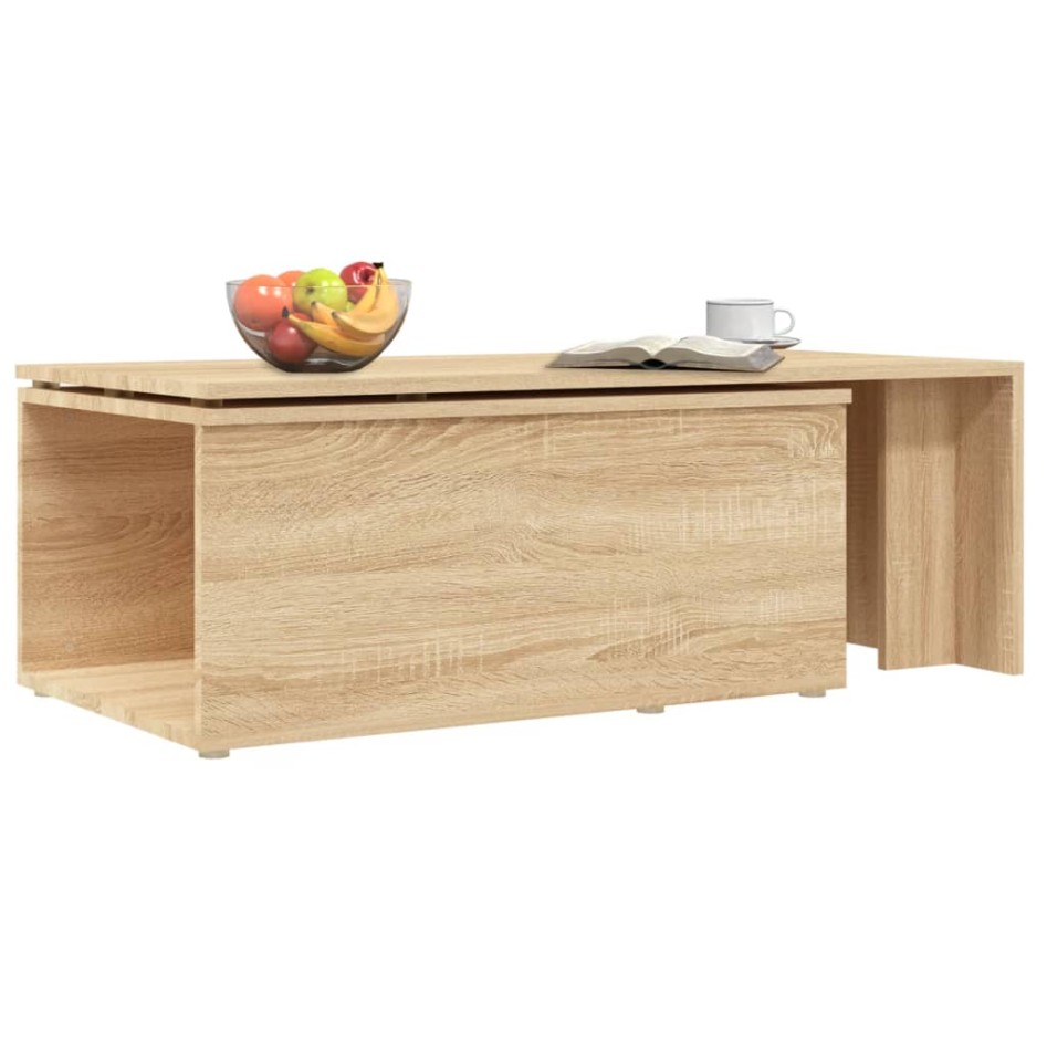 Mesa de centro madera contrachapada color roble 150x50x35