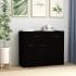 Aparador de madera contrachapada negro 88x30x70