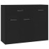 Aparador de madera contrachapada negro 88x30x70