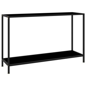 Mesa de consola negro vidrio templado 120x35x75