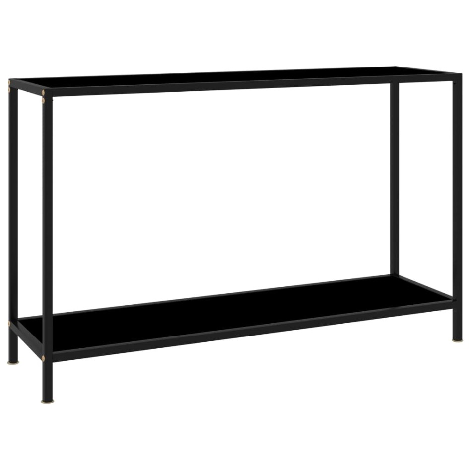 Mesa de consola negro vidrio templado 120x35x75